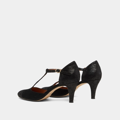 Salom&eacute;s &agrave; talons en velours noir | 10714