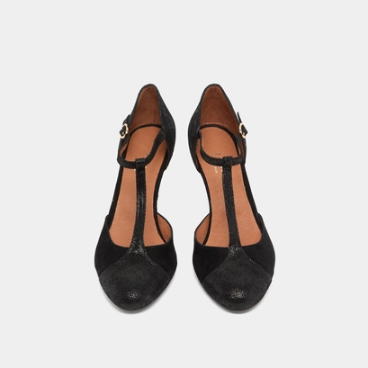 Salom&eacute;s &agrave; talons en velours noir | 10714