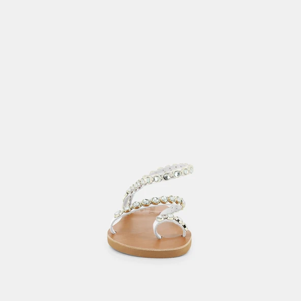 Sandales &agrave; bijoux en cuir blanc | CRISTO | Jonak