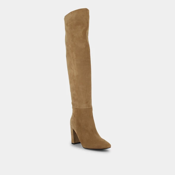 Cuissardes à talon en velours camel | CANVA | Jonak