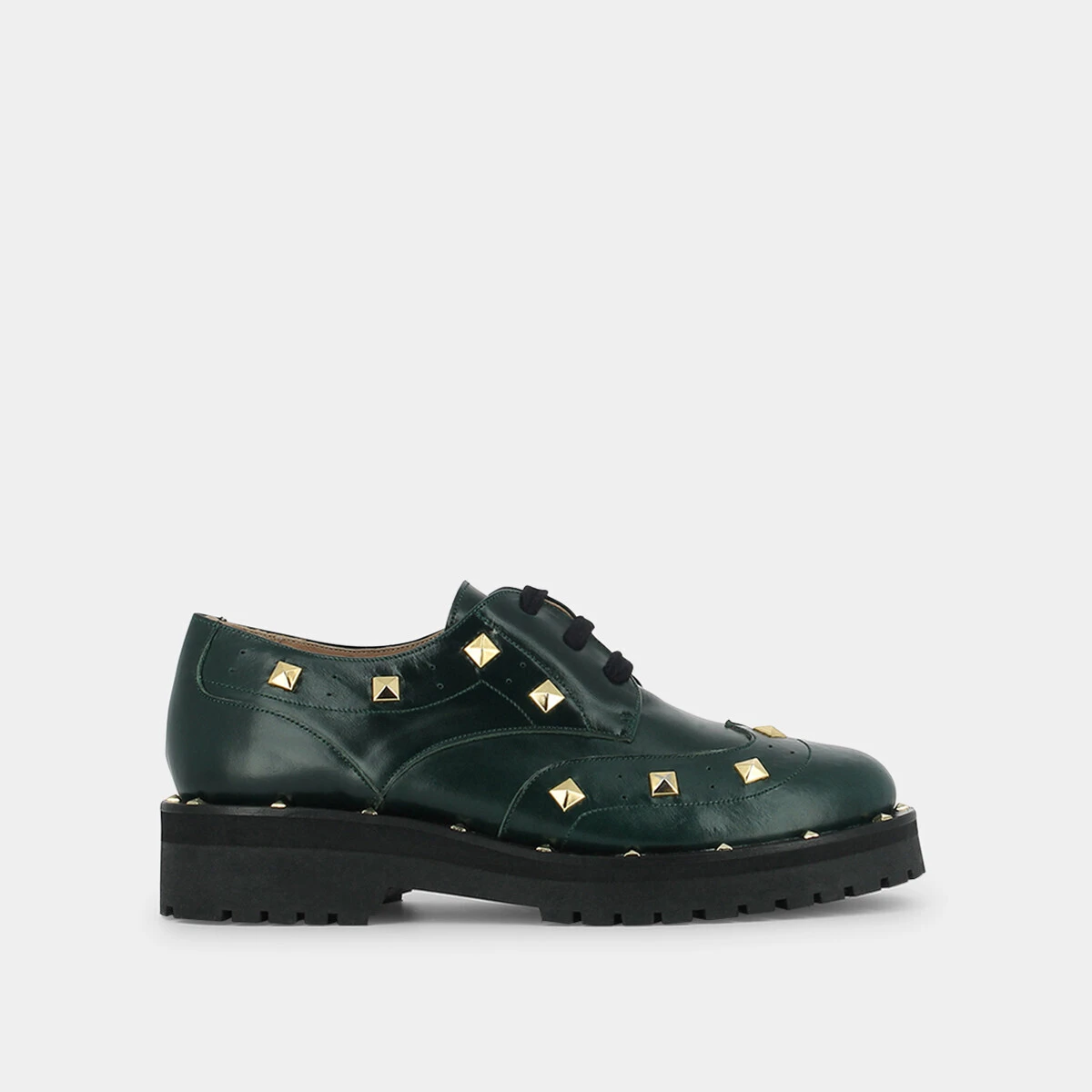 Derbies à clous en cuir vert | AIVA | Jonak