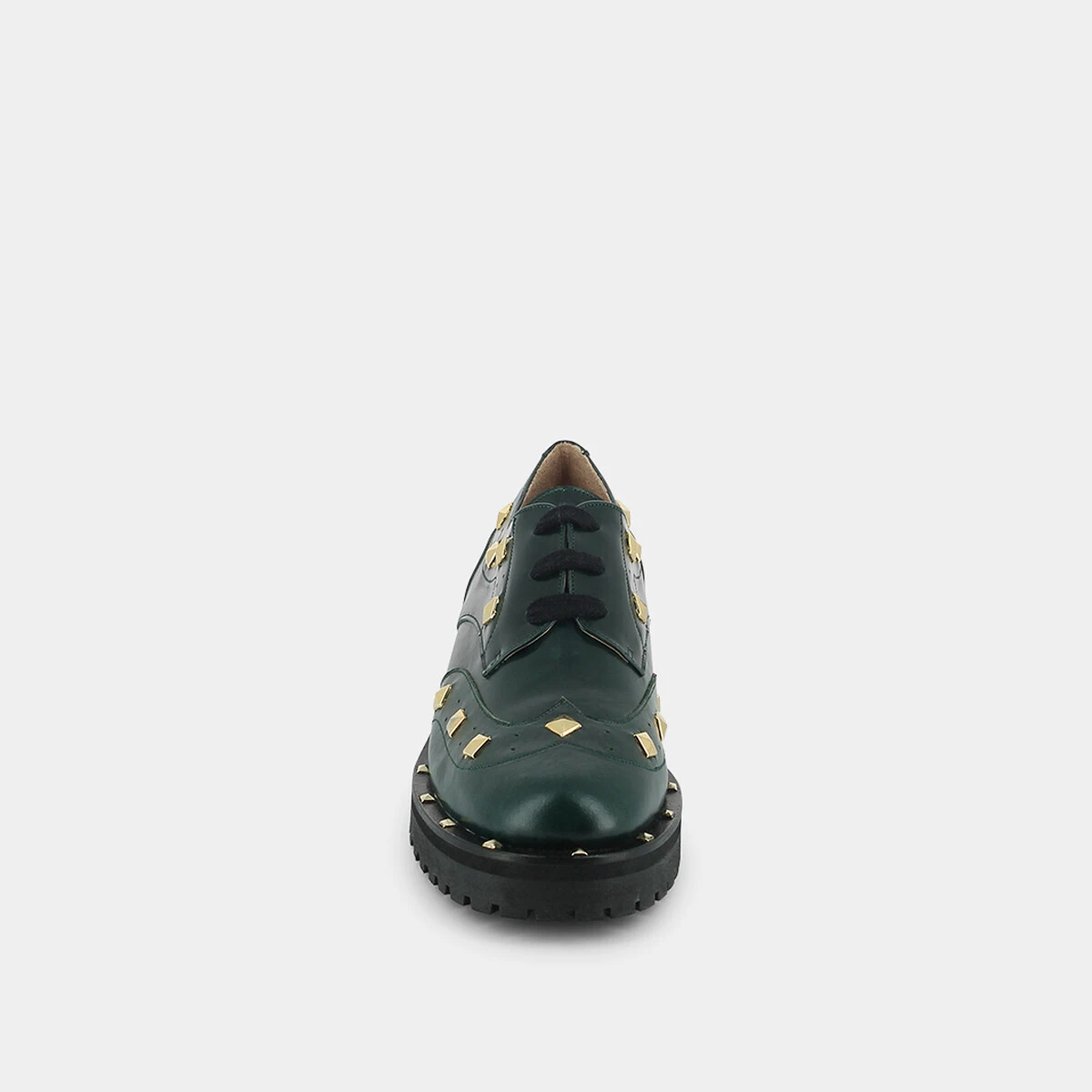 Derbies à clous en cuir vert | AIVA | Jonak