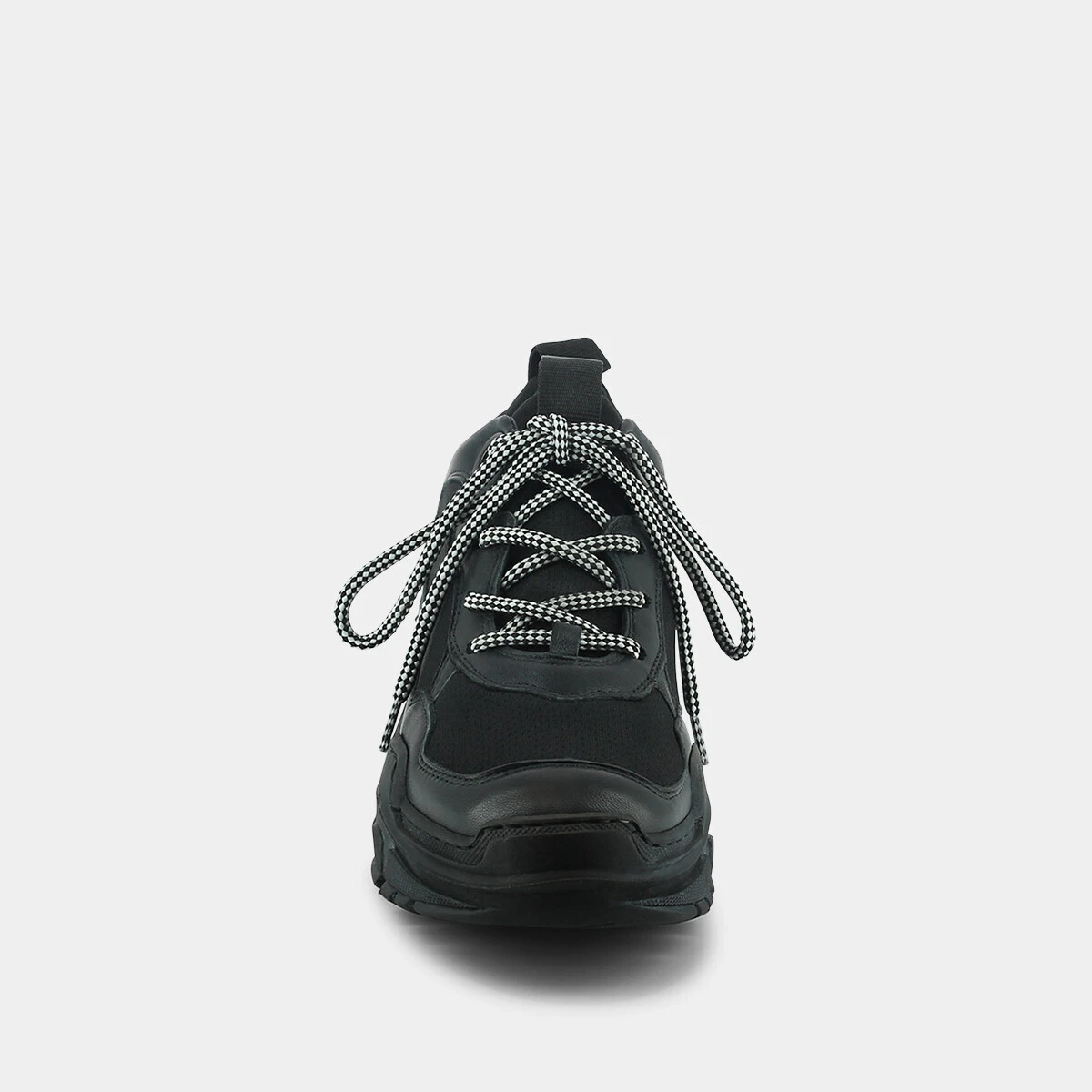Basket dad shoes à semelle épaisse en cuir et textile noir | GASBY | Jonak