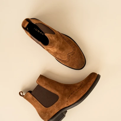 Boots plates en croute camel | TRIM | Jonak