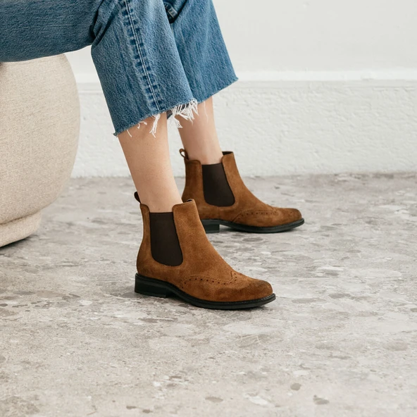 Boots plates en croute camel | TRIM | Jonak