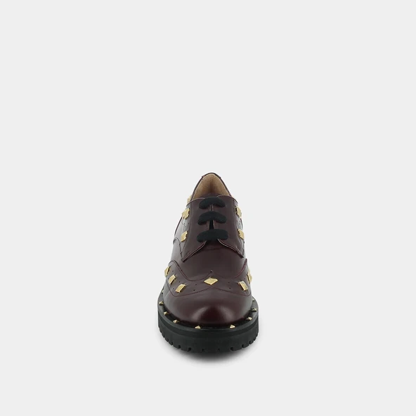 Derbies à clous en cuir bordeaux | AIVA | Jonak