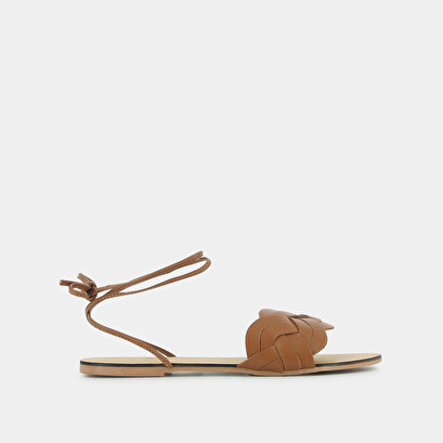Sandales tressées à lacets en cuir cognac | JAVA | Jonak