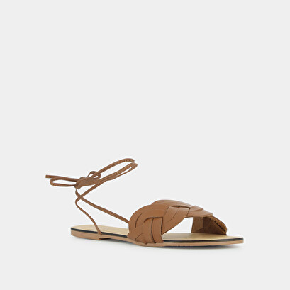 Sandales tressées à lacets en cuir cognac | JAVA | Jonak
