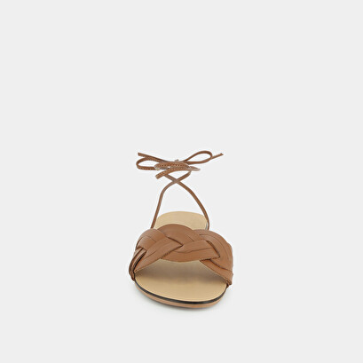 Sandales tressées à lacets en cuir cognac | JAVA | Jonak