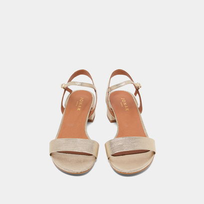 Sandales Cuir Imprimé Reptile André - Talons Hauts 11,5 Cm, élastiquées - Taille 39 - Occasion Très Bon état