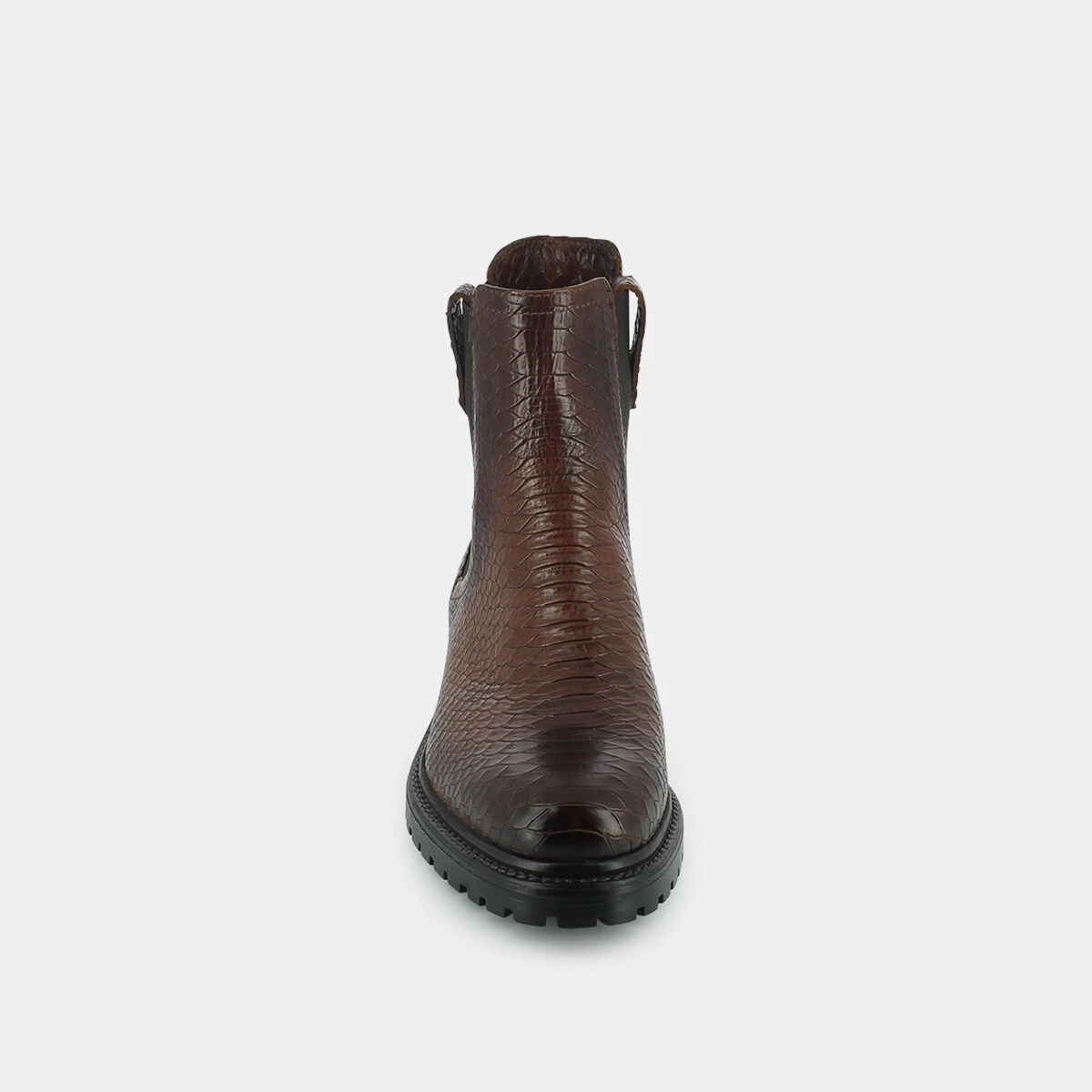 Bottines plates en reptile cognac | CANDIDE | Jonak