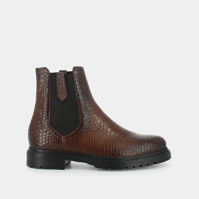 Bottines plates cognac