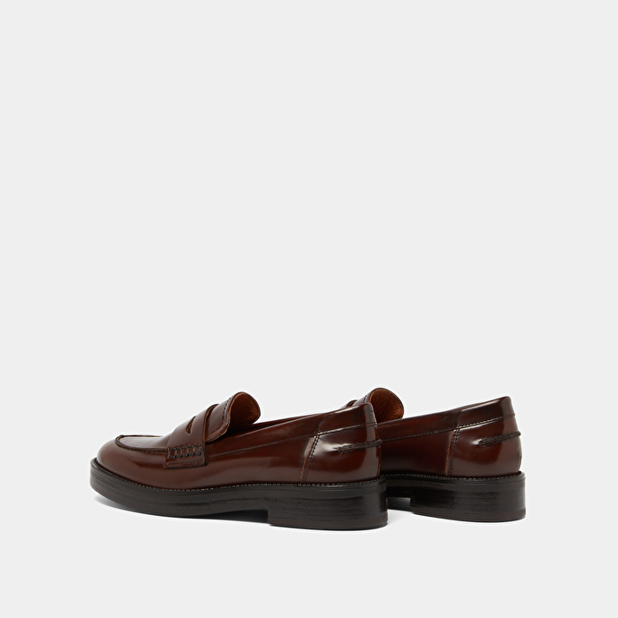 Mocassins à bouts ronds en cuir patiné marron | MIRNA | Jonak