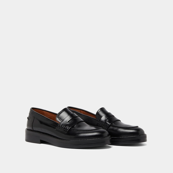 Mocassins à bouts ronds en cuir noir | MIRNA | Jonak
