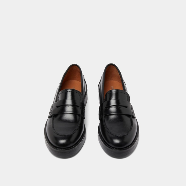 Mocassins à bouts ronds en cuir noir | MIRNA | Jonak