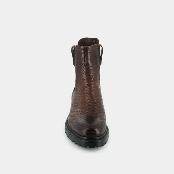 Bottines plates en reptile cognac | CANDIDE | Jonak