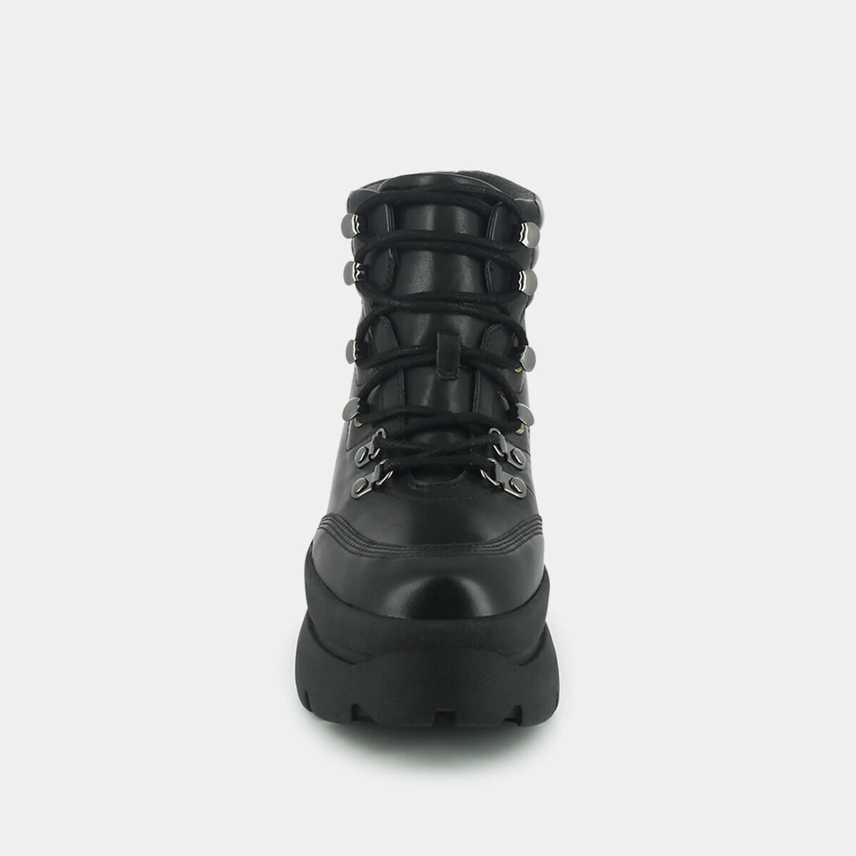 Boots à lacets et semelles plateformes en cuir noir | GASTON | Jonak