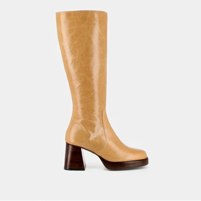 Bottes à plateforme camel