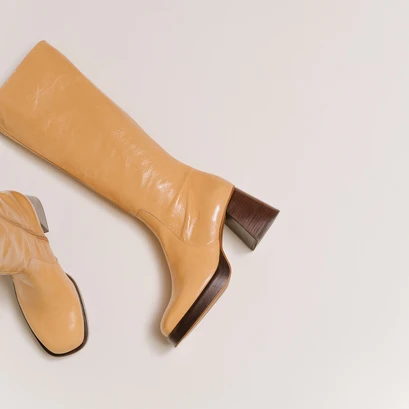 Bottes à plateforme camel