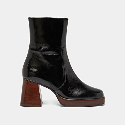 Bottines à plateformes en cuir brillant noir | BRIGAND | Jonak