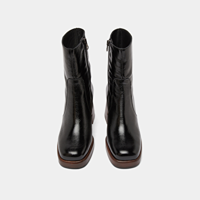 Bottines à plateformes en cuir brillant noir | BRIGAND | Jonak