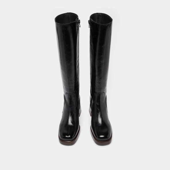 Bottes à plateformes en cuir vieilli noir | BETINA | Jonak