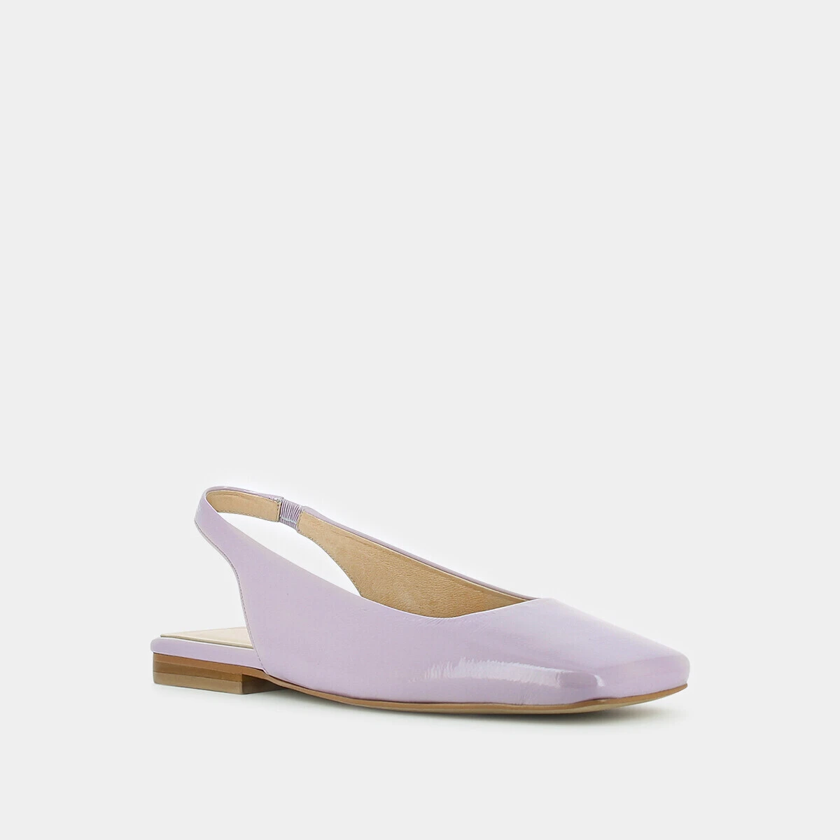 Ballerines Slingback à bouts carrés en cuir verni lilas | DUCINO | Jonak