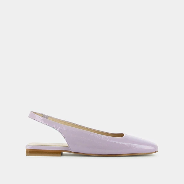Ballerines Slingback à bouts carrés en cuir verni lilas | DUCINO | Jonak