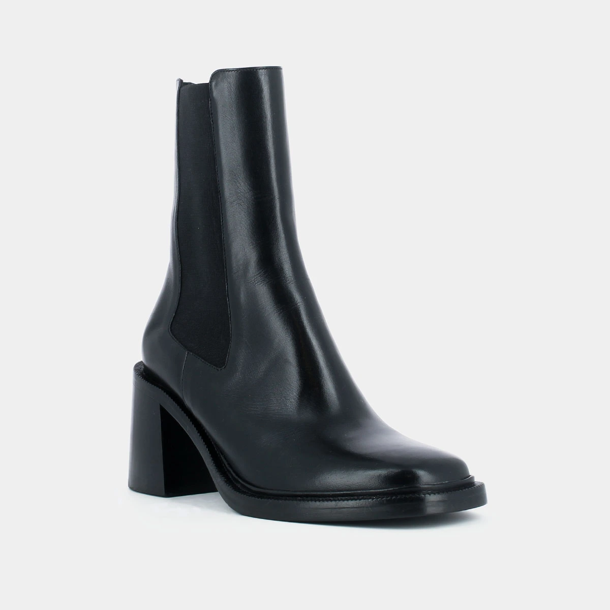 Bottines à talons en cuir noir | DANUBE | Jonak