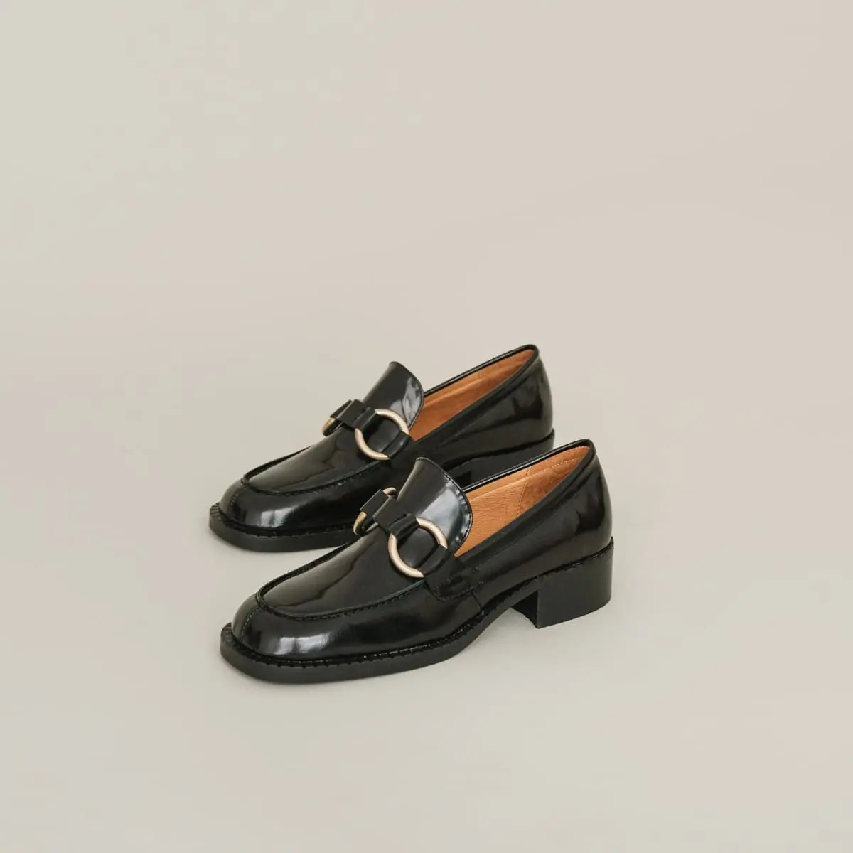 Mocassins &agrave; boucles en cuir noir | BELINDA | Jonak