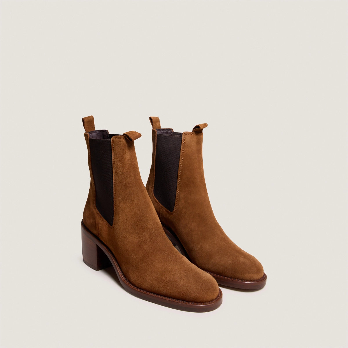 Bottines &agrave; talons en croute cognac | BERTILLE | Jonak
