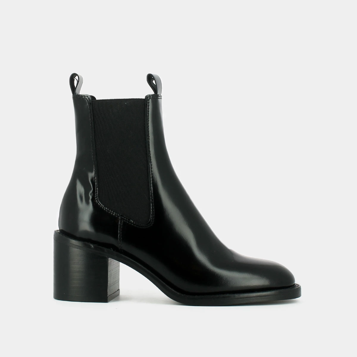 Bottines à talons en cuir noir | BERTILLE | Jonak