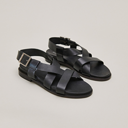 Sandales à brides épaisses en cuir noir | WENDA | Jonak