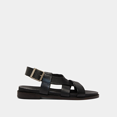 Sandales à brides épaisses en cuir noir | WENDA | Jonak
