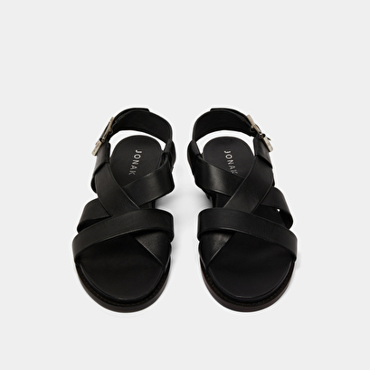 Sandales à brides épaisses en cuir noir | WENDA | Jonak
