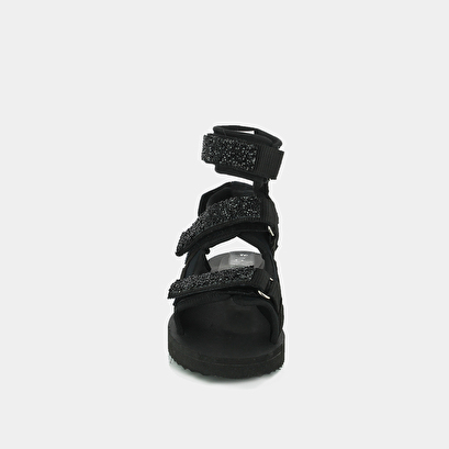Sandales à pailettes en cuir noir | FANOU | Jonak
