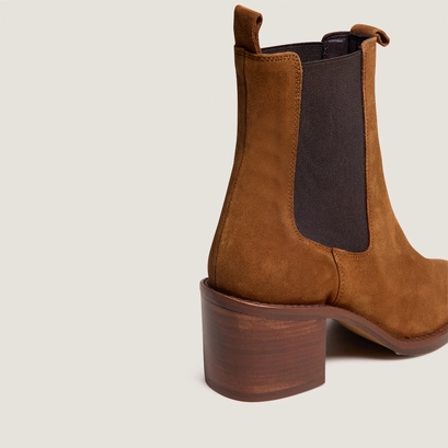 Bottines &agrave; talons en croute cognac | BERTILLE | Jonak