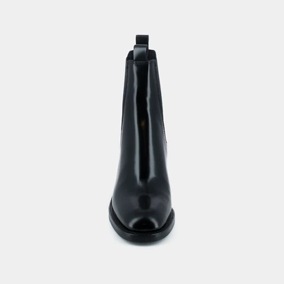 Bottines &agrave; talons en cuir noir | BERTILLE | Jonak