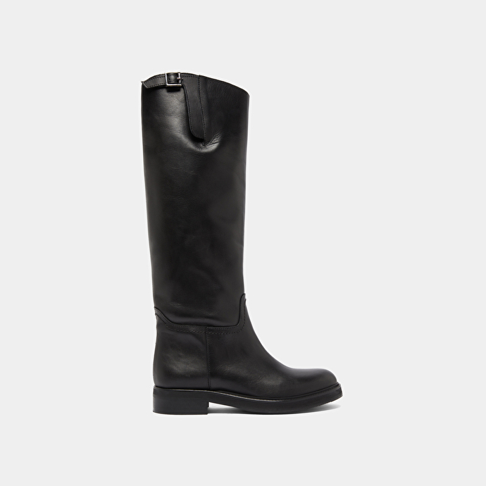 Bottes cavalières en cuir noir | ready