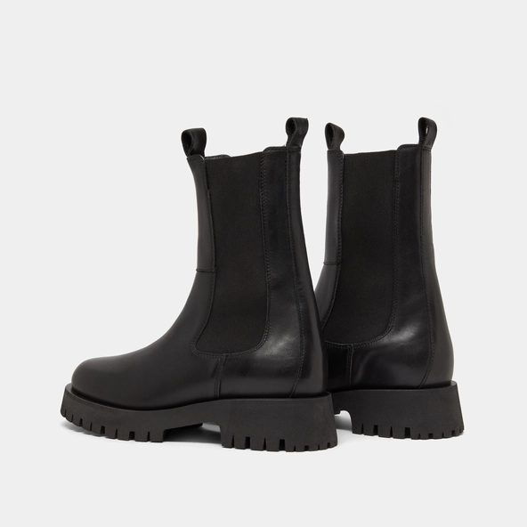 Bottines &agrave; plateformes en cuir noir | RIDLE | Jonak