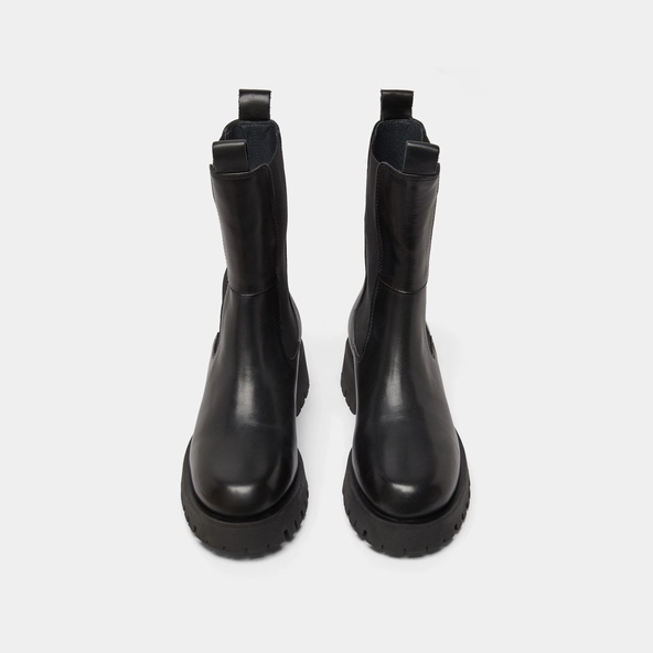Bottines &agrave; plateformes en cuir noir | RIDLE | Jonak