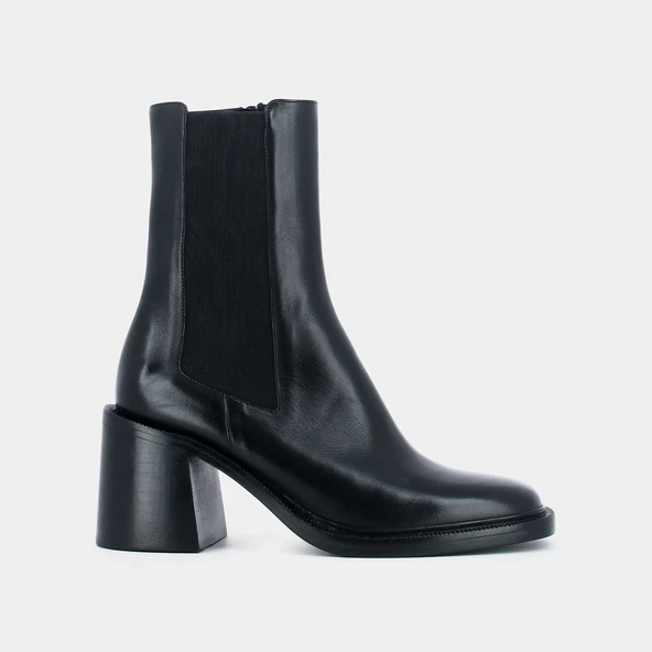 Bottines à talons en cuir noir | DANUBE | Jonak
