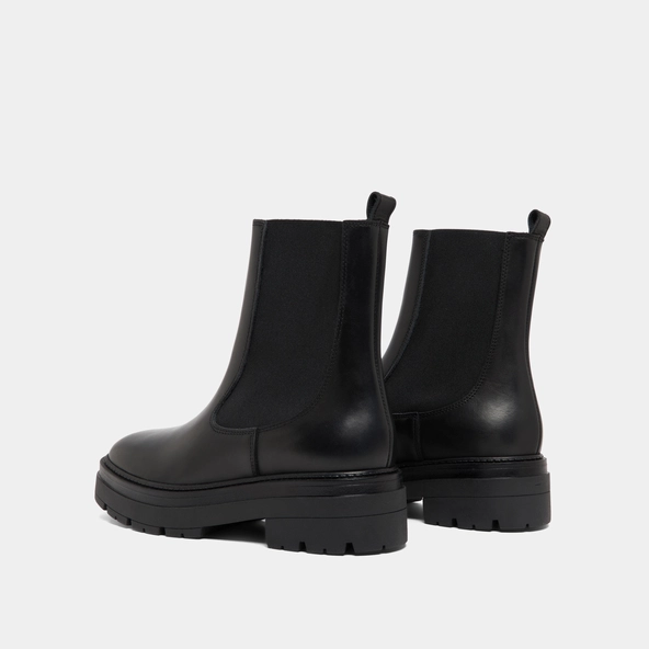 Boots à plateformes en cuir noir | PICUS | Jonak