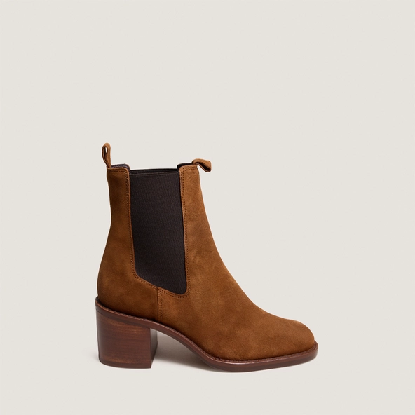 Bottines &agrave; talons en croute cognac | BERTILLE | Jonak