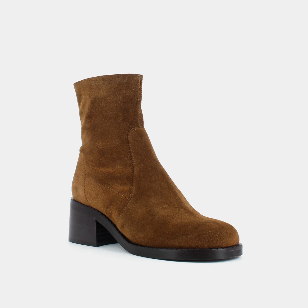 Bottines &agrave; talon en croute cognac | BORABORA | Jonak