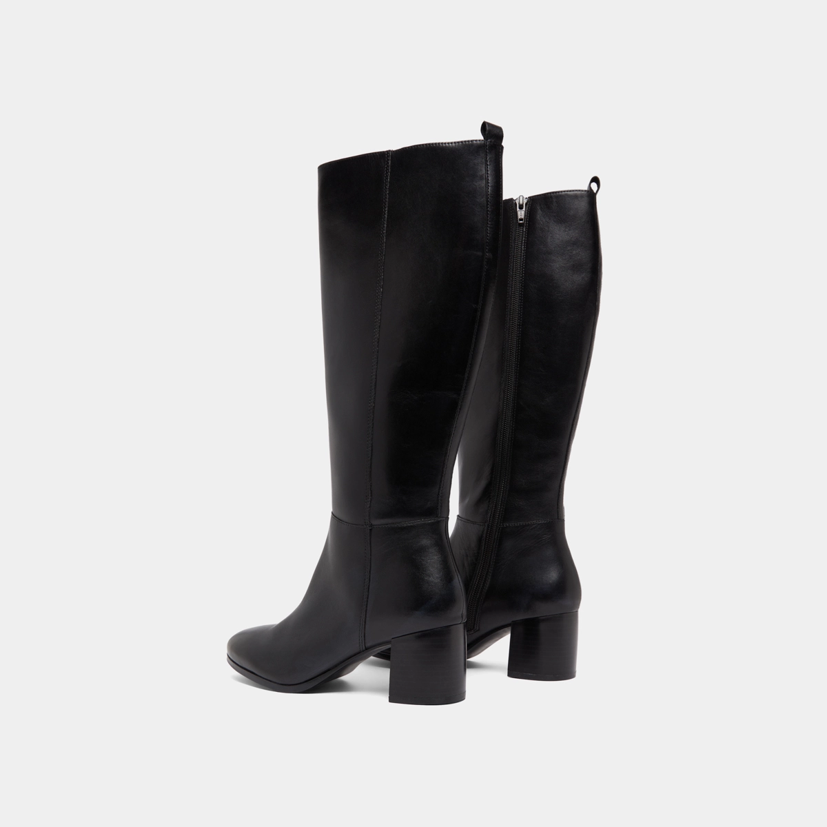 Bottes hautes &agrave; talons en cuir noir | ARMINA | Jonak