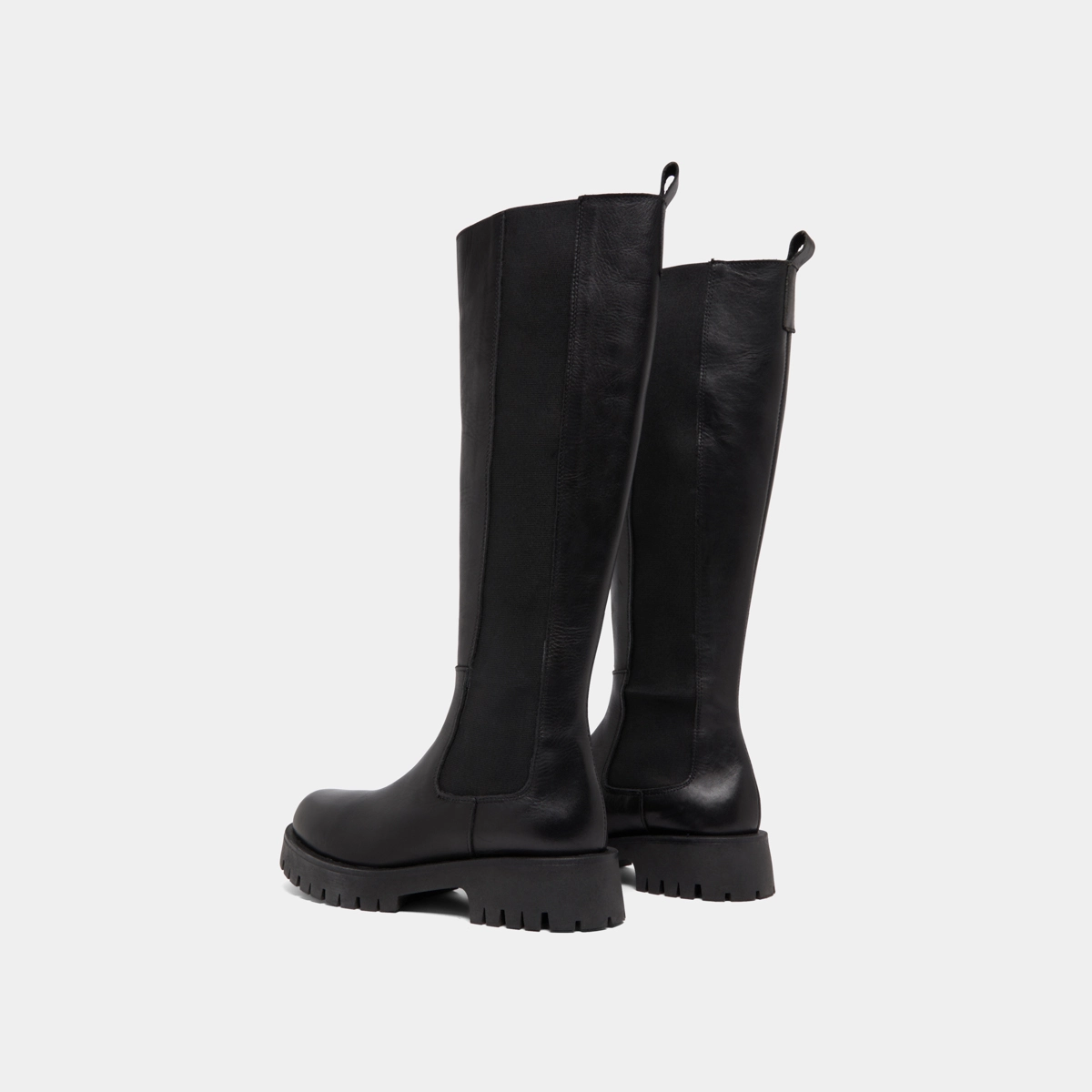 Bottes à plateformes en cuir noir | REBEL | Jonak