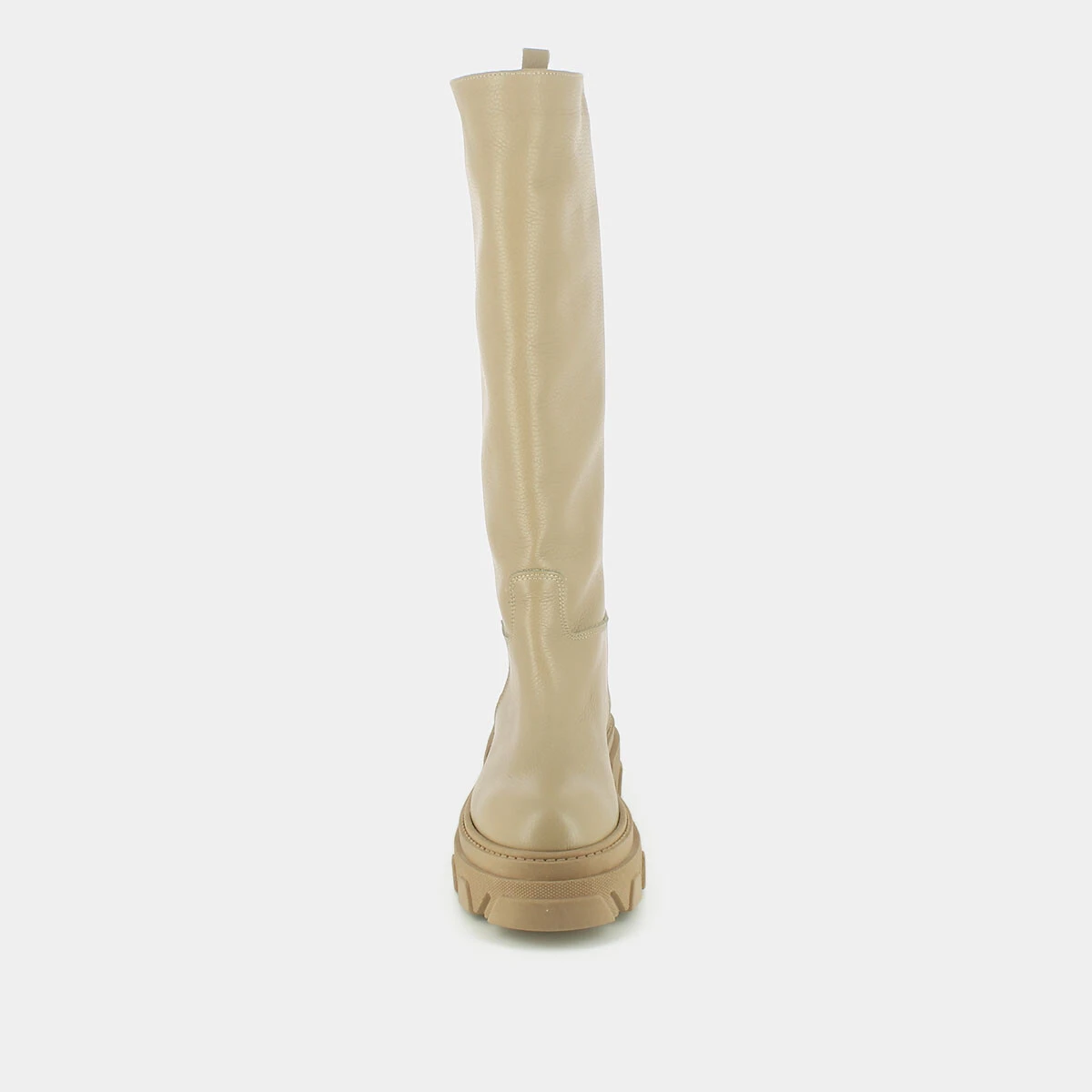 Bottes à semelles crantées en cuir grainé beige | ROCKET | Jonak