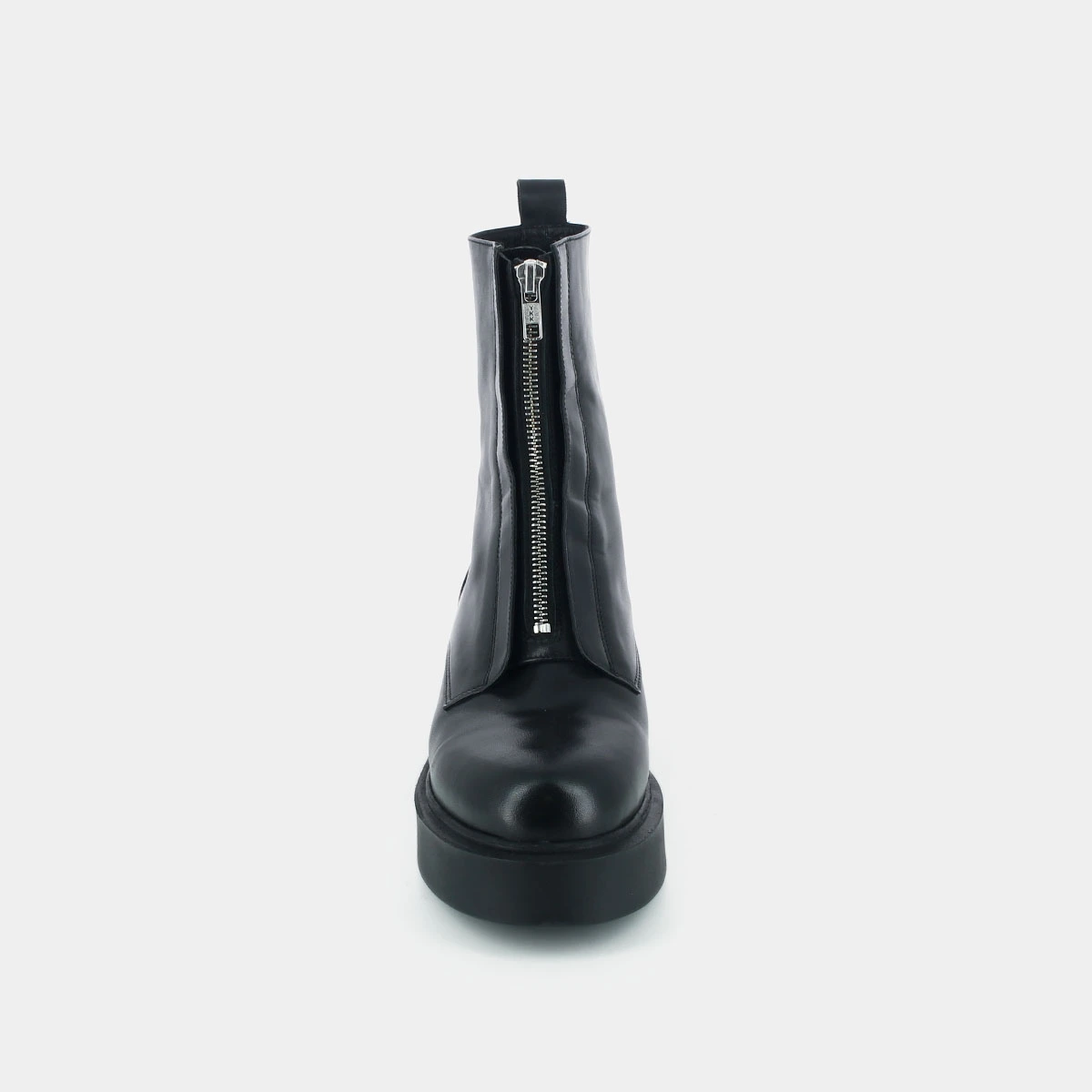 Bottines &agrave; plateformes et fermetures &eacute;clair en cuir noir | ALBERT | Jonak
