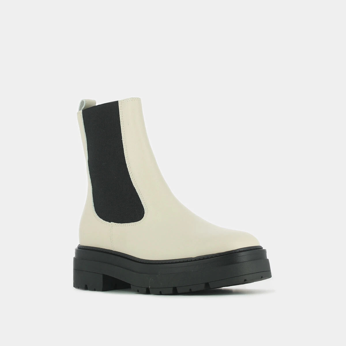 Bottines à plateformes en cuir écru | PICUS | Jonak